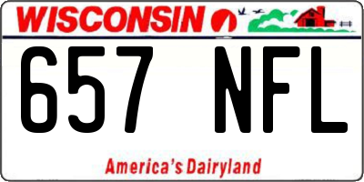 WI license plate 657NFL