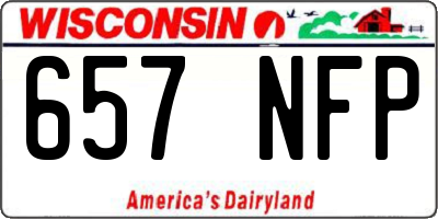 WI license plate 657NFP
