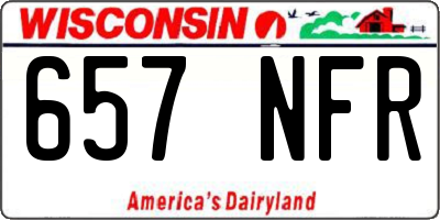 WI license plate 657NFR