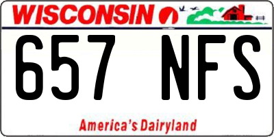 WI license plate 657NFS
