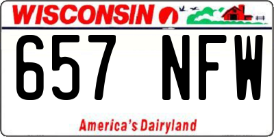 WI license plate 657NFW