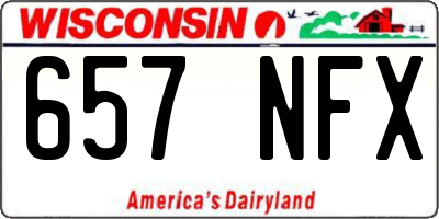 WI license plate 657NFX