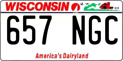 WI license plate 657NGC