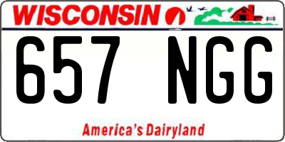 WI license plate 657NGG