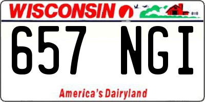 WI license plate 657NGI