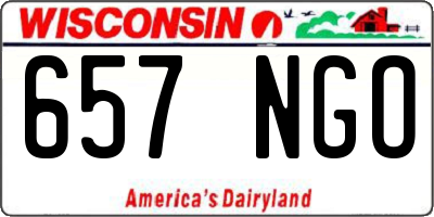 WI license plate 657NGO