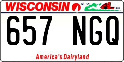 WI license plate 657NGQ