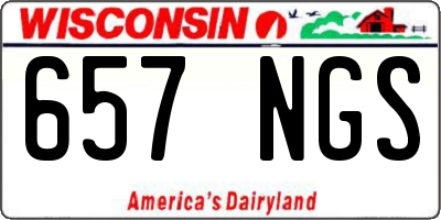 WI license plate 657NGS