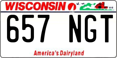 WI license plate 657NGT