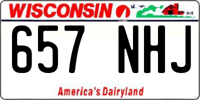 WI license plate 657NHJ