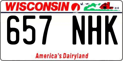 WI license plate 657NHK