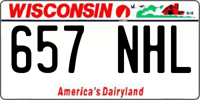 WI license plate 657NHL