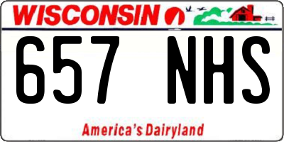 WI license plate 657NHS