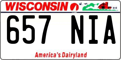 WI license plate 657NIA