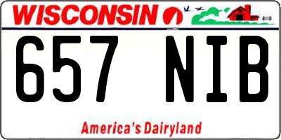 WI license plate 657NIB