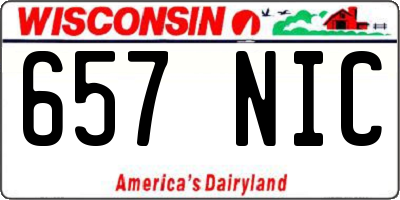WI license plate 657NIC