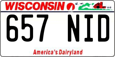 WI license plate 657NID
