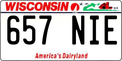 WI license plate 657NIE