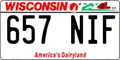 WI license plate 657NIF