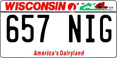 WI license plate 657NIG
