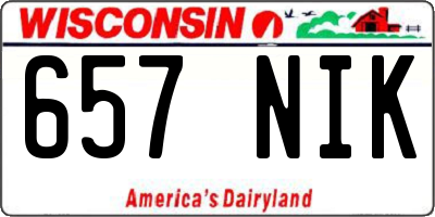 WI license plate 657NIK