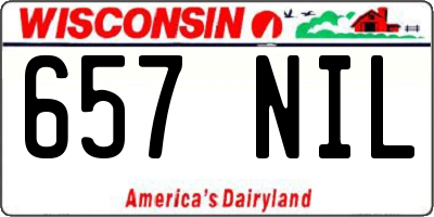 WI license plate 657NIL