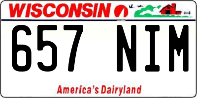 WI license plate 657NIM
