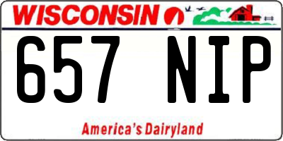 WI license plate 657NIP