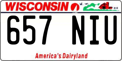 WI license plate 657NIU