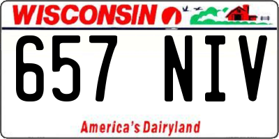 WI license plate 657NIV