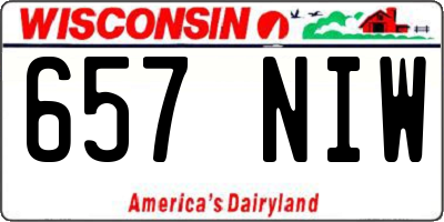 WI license plate 657NIW