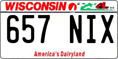 WI license plate 657NIX