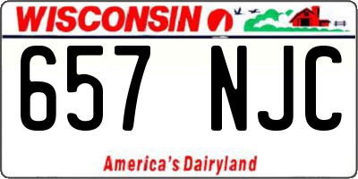 WI license plate 657NJC