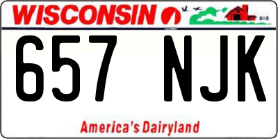 WI license plate 657NJK
