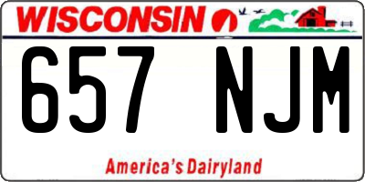 WI license plate 657NJM