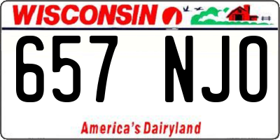 WI license plate 657NJO