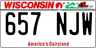 WI license plate 657NJW