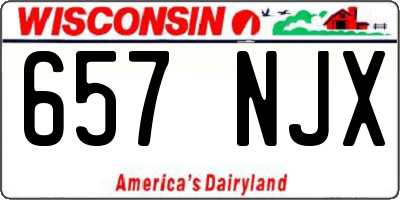 WI license plate 657NJX