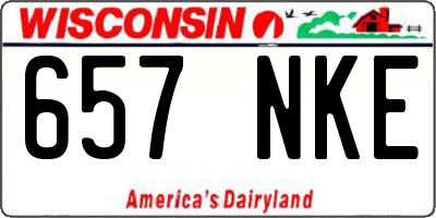 WI license plate 657NKE