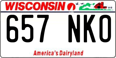 WI license plate 657NKO