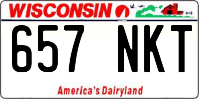 WI license plate 657NKT