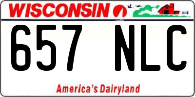 WI license plate 657NLC