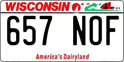 WI license plate 657NOF