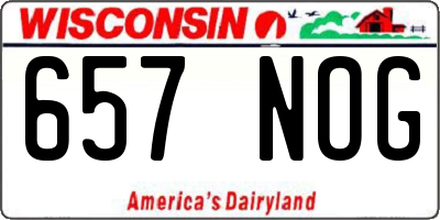 WI license plate 657NOG