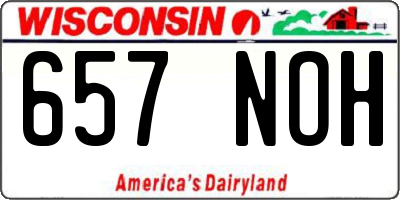 WI license plate 657NOH
