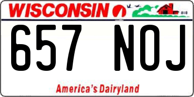 WI license plate 657NOJ
