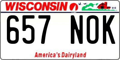 WI license plate 657NOK