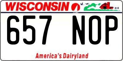 WI license plate 657NOP