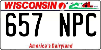 WI license plate 657NPC