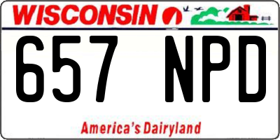 WI license plate 657NPD